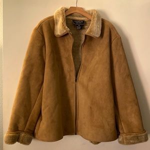 Gorgeous vintage suede-feel camel colored coat